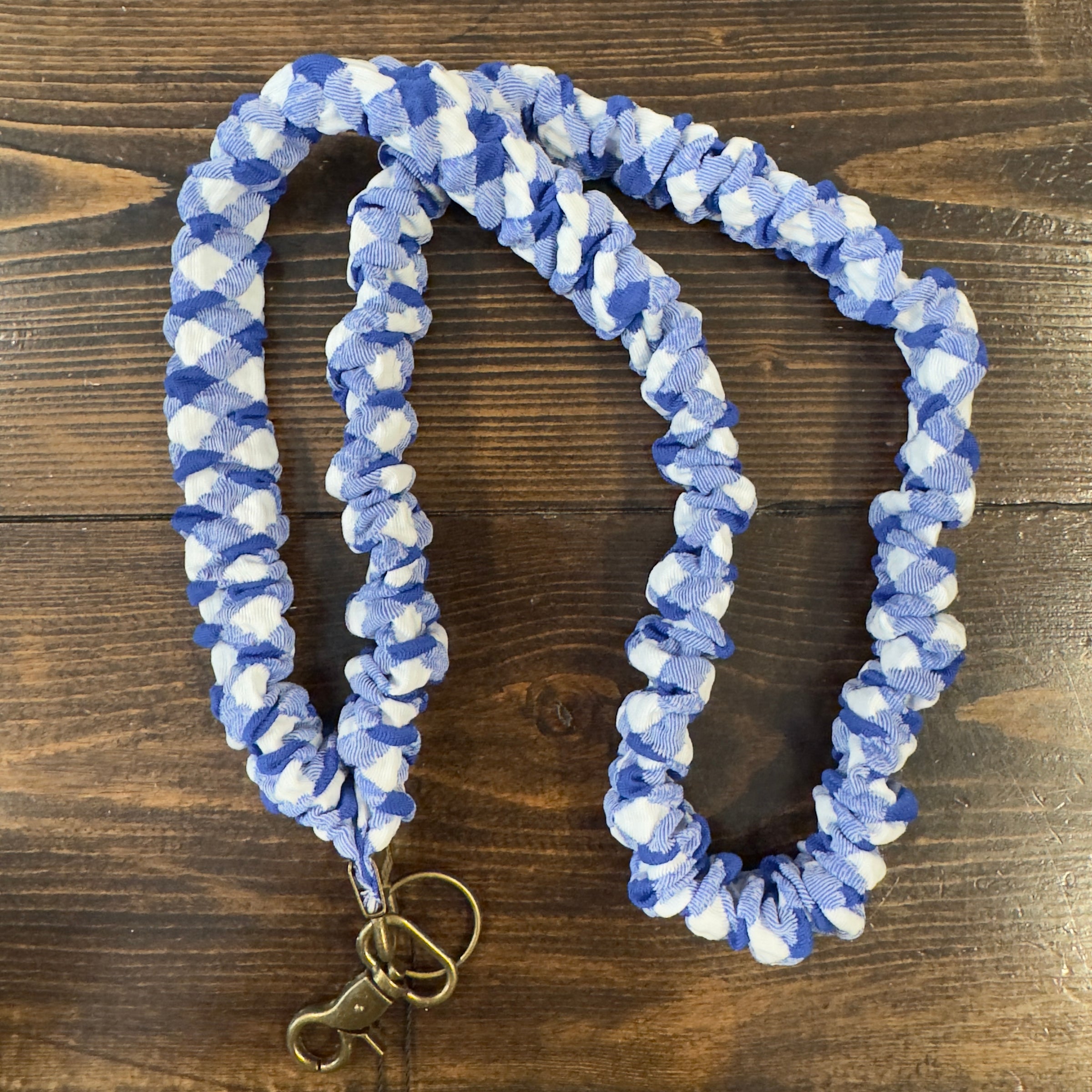 Rich I　ATTACHMENT LEATEHRFRINGECHARM ブルー Scrunchie Lanyard | Flair Boutique